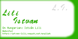 lili istvan business card