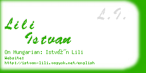 lili istvan business card